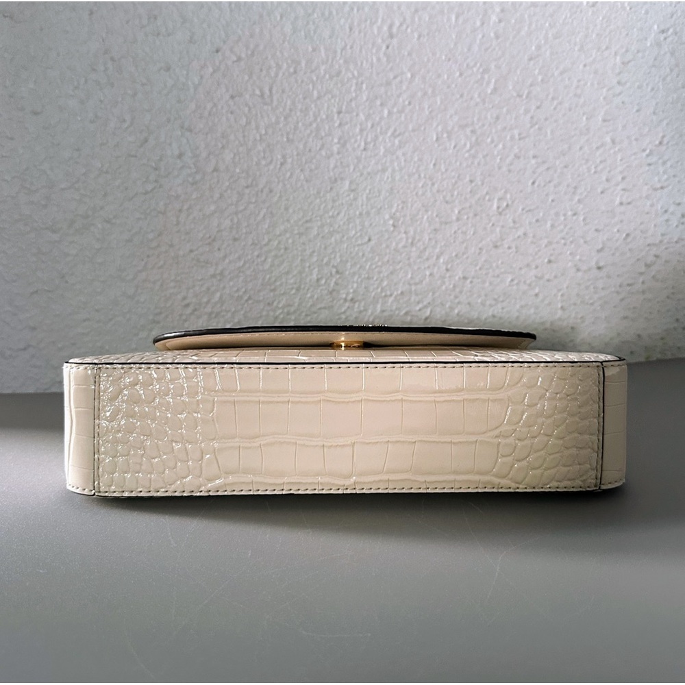 NWT‎ MICHAEL MICHAEL KORS KATYA MEDIUM FLAP CROSSBODY CROC-EMBOSSED LIGHT CREAM - Picture 5 of 12